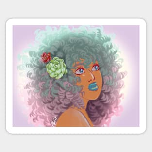 Succulent Afro Sticker